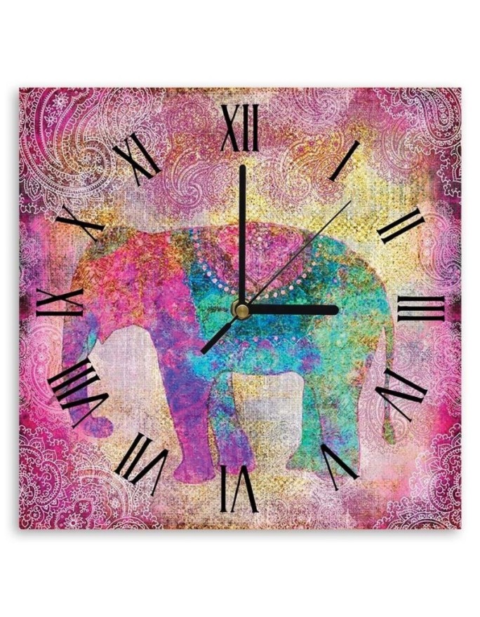 Wall clock Indian elephant...