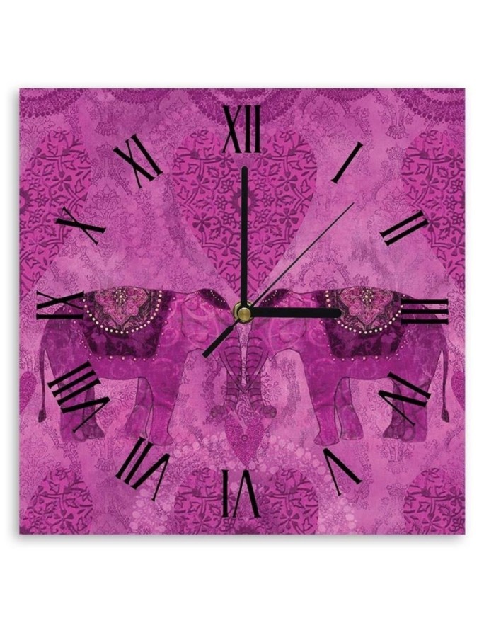 Wall clock Two pink Indian...