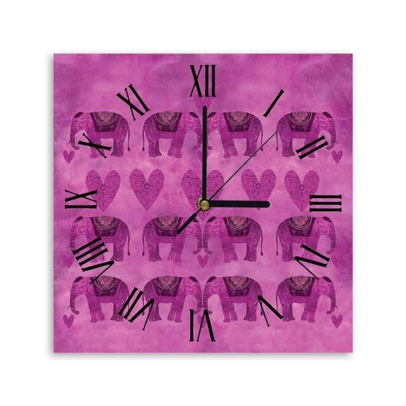 Wall clock - A few Indian elephants - Andrea Haase | FEEBY
