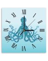Wall clock - Blue octopus - Andrea Haase | FEEBY