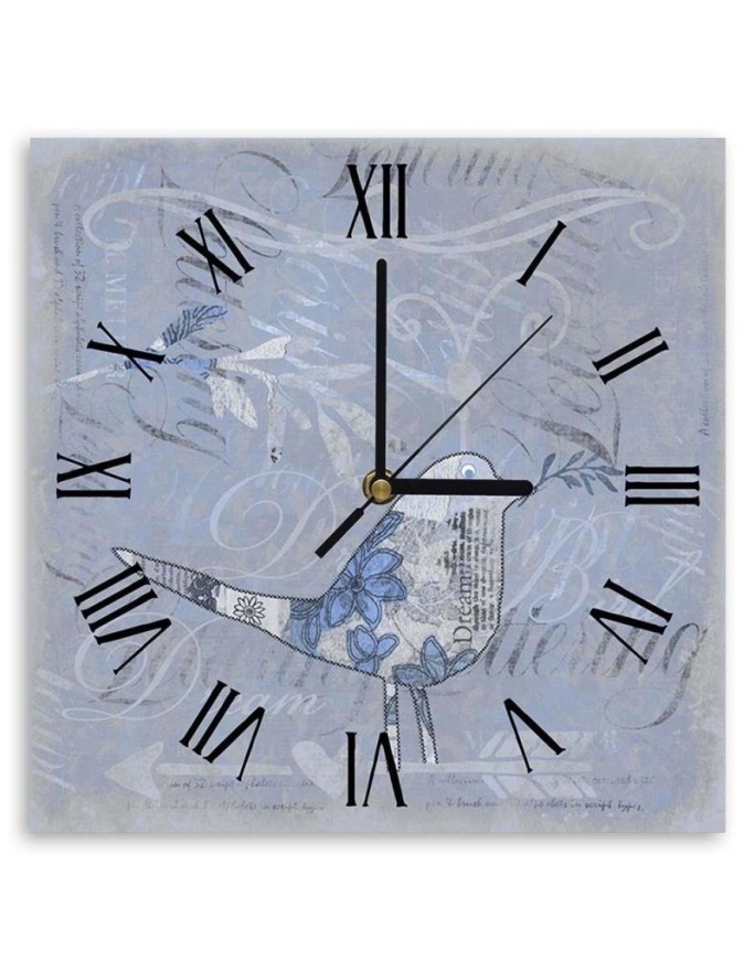 Wall clock Blue old paper -...