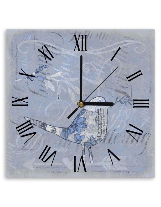 Wall clock - Blue old paper - Andrea Haase | FEEBY