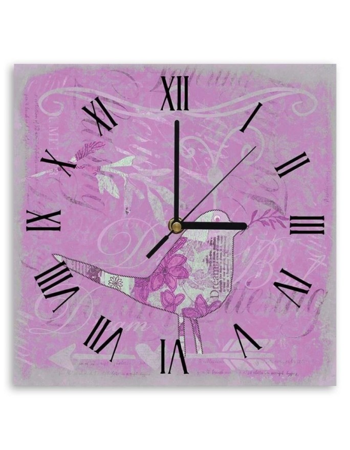 Wall clock Pink old paper -...