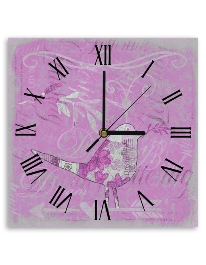Wall clock - Pink old paper - Andrea Haase | FEEBY