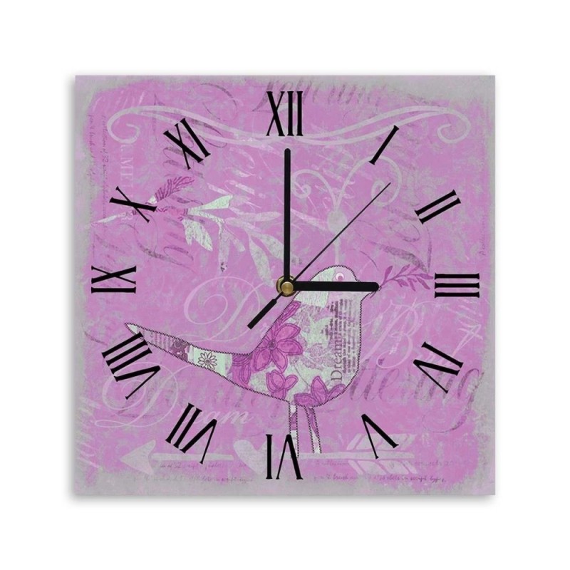 Wall clock - Pink old paper - Andrea Haase | FEEBY