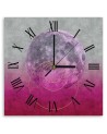 Wall clock - Moon on pink background - Andrea Haase | FEEBY