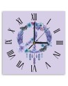 Wall clock - Purple peace sign - Andrea Haase | FEEBY