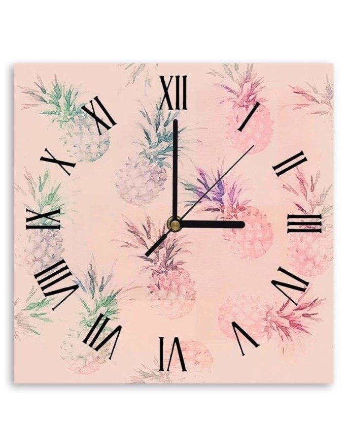 Wall clock - Pastel little pineapples - Andrea Haase | FEEBY