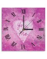 Wall clock - Pink You and Me lettering - Andrea Haase | FEEBY