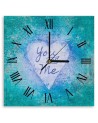 Wall clock - Blue You and Me lettering - Andrea Haase | FEEBY