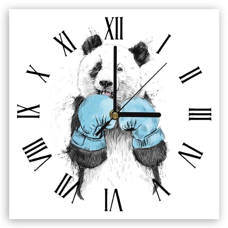 Wall clock - Panda in boxing gloves - Balazs Solti | FEEBY