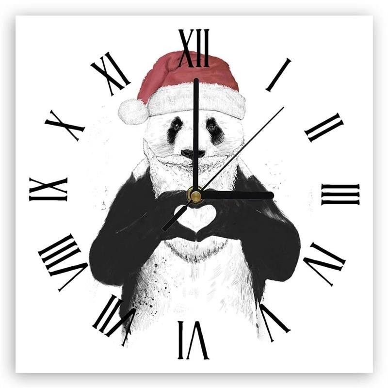 Wall clock - Christmas panda - Balazs Solti | FEEBY