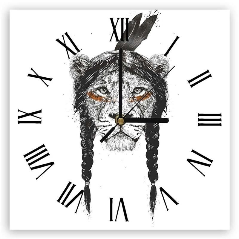 Wall clock - Lioness as an Indian woman - Balazs Solti | FEEBY