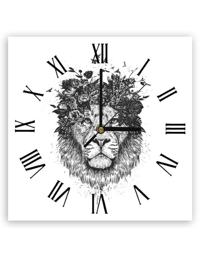 Wall clock - Lion's mane of flowers - Balazs Solti | FEEBY