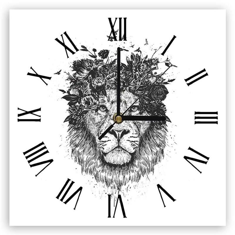 Wall clock - Lion's mane of flowers - Balazs Solti | FEEBY