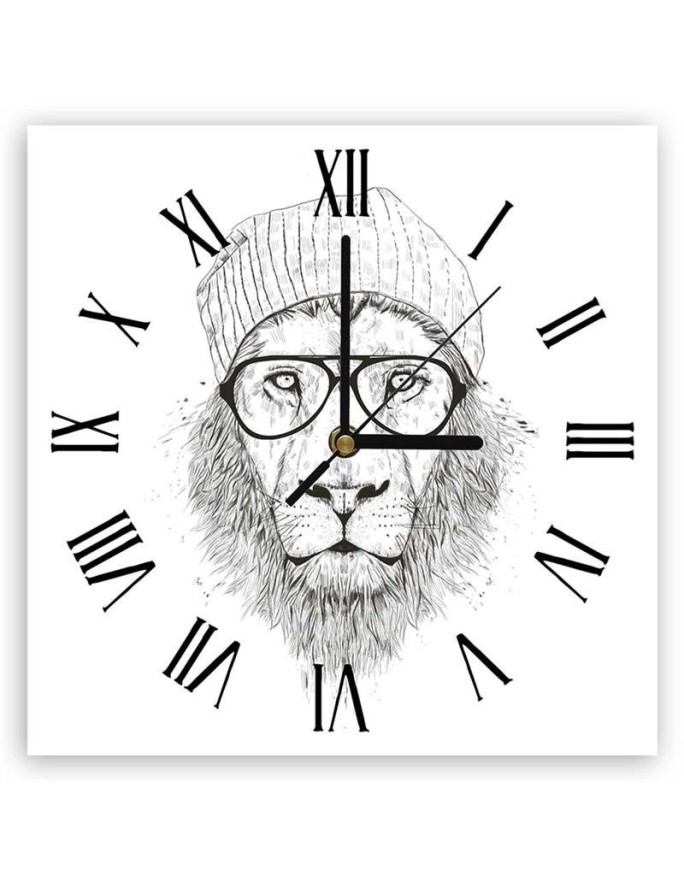 Wall clock The hipster lion...