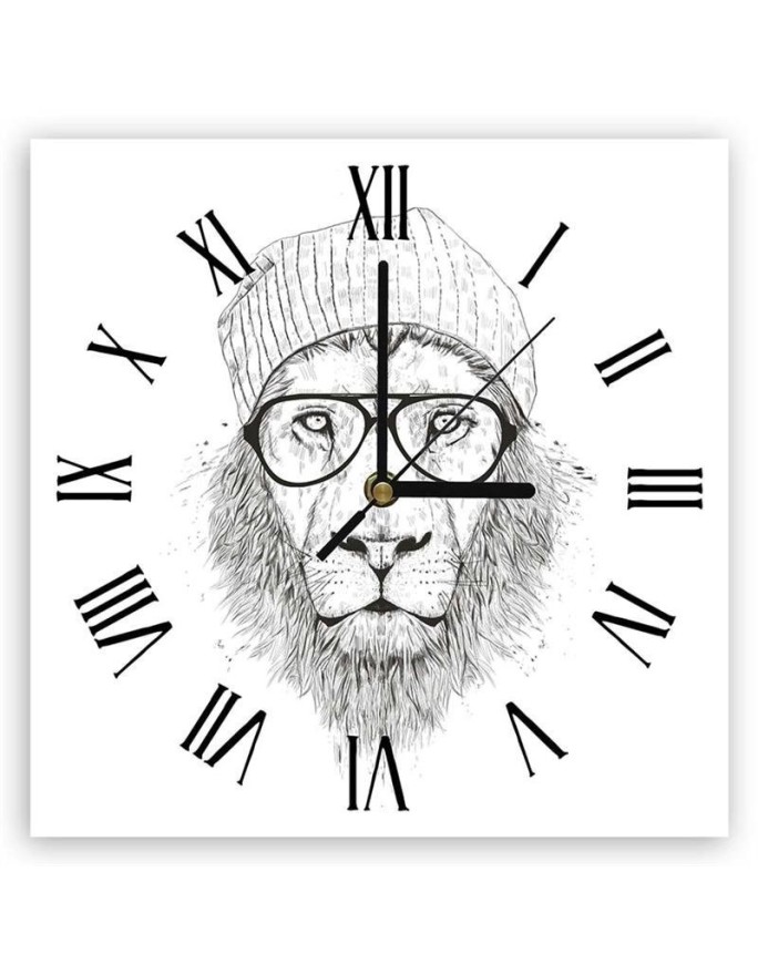 Wall clock - The hipster lion - Balazs Solti | FEEBY