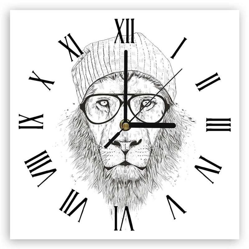 Wall clock - The hipster lion - Balazs Solti | FEEBY