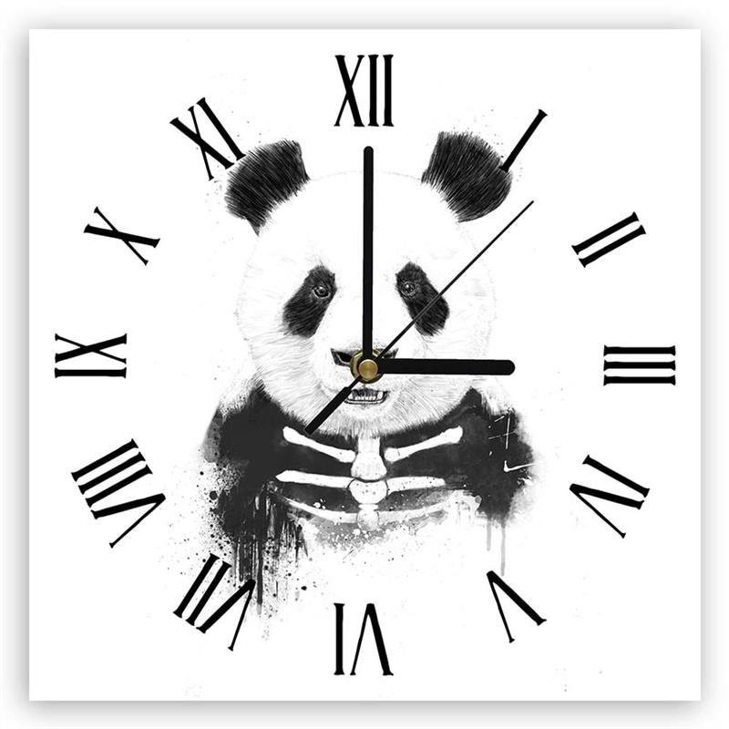 Wall clock - Skeleton panda bear - Balazs Solti | FEEBY