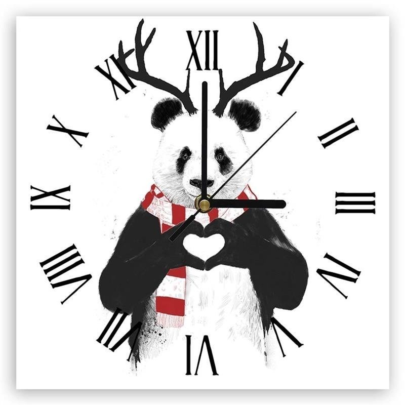 Wall clock - Panda with horns - Balazs Solti | FEEBY