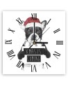 Wall clock - Christmas French bulldog - Balazs Solti | FEEBY