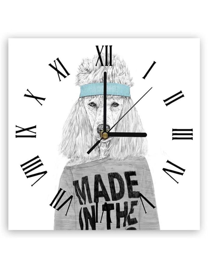 Wall clock - Sporty poodle - Balazs Solti | FEEBY
