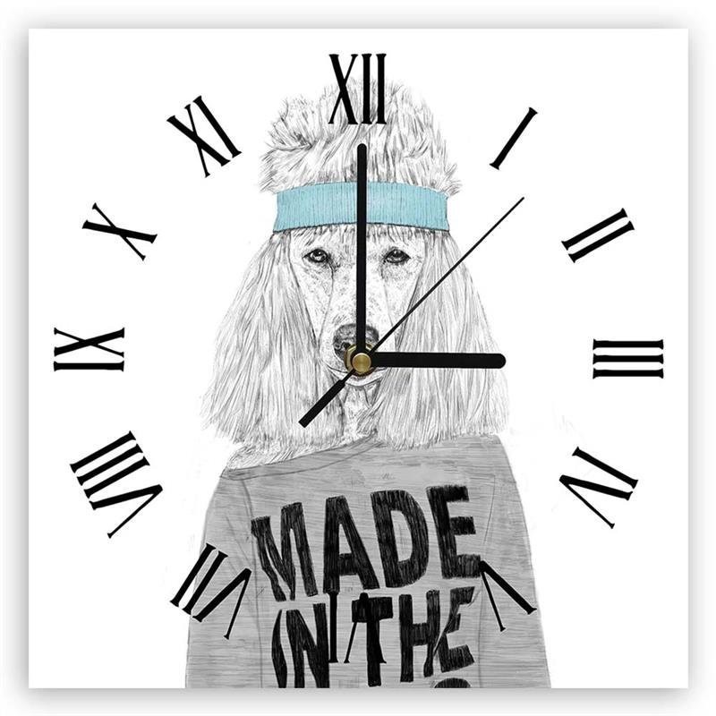 Wall clock - Sporty poodle - Balazs Solti | FEEBY