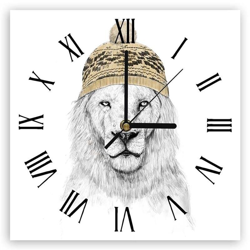 Wall clock - Lion in yellow cap - Balazs Solti | FEEBY