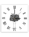 Wall clock - Ostrich with flowers - Balazs Solti | FEEBY