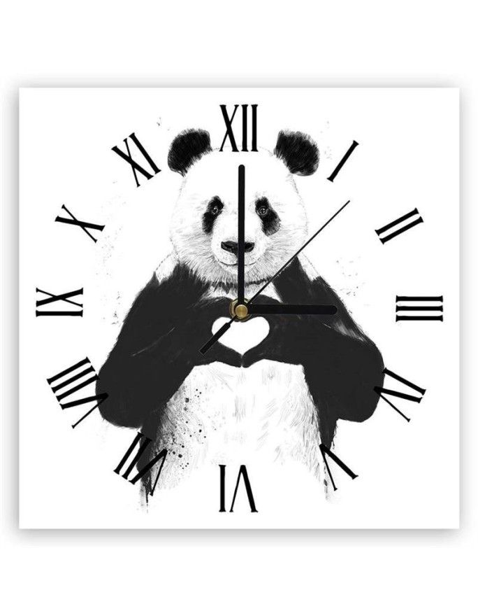 Wall clock Panda showing a...