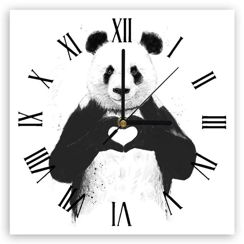 Wall clock - Panda showing a heart - Balazs Solti | FEEBY