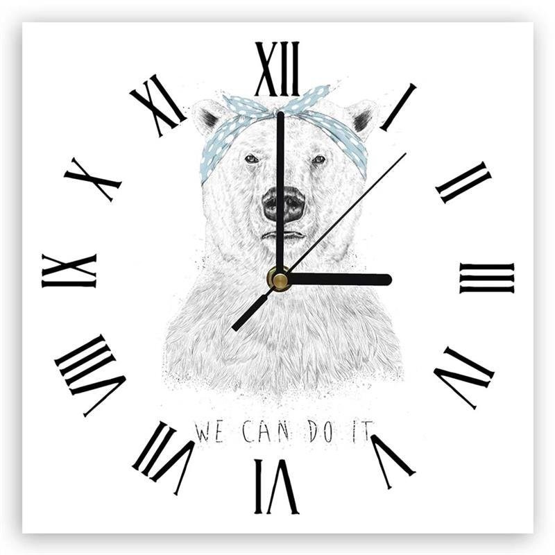 Wall clock - Polar bear with bandama - Balazs Solti | FEEBY