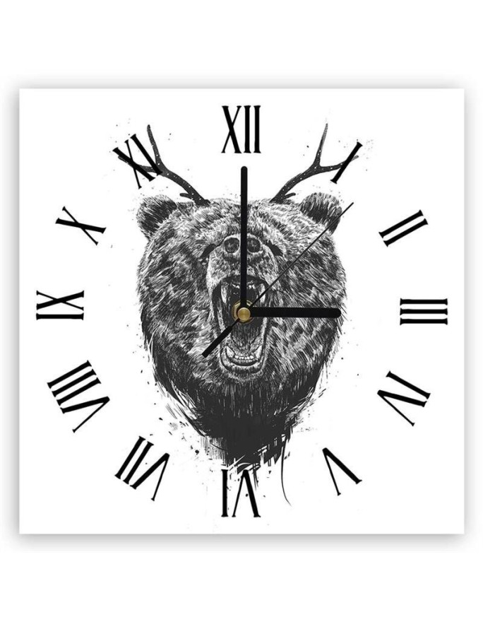 Wall clock - Bear with horns - Balazs Solti | FEEBY