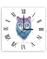 Wall clock - Pastel wolf with glasses - Balazs Solti | FEEBY