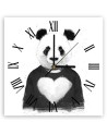 Wall clock - Panda in heart sweatshirt - Balazs Solti | FEEBY