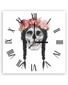 Wall clock - Skull with braids - Balazs Solti | FEEBY