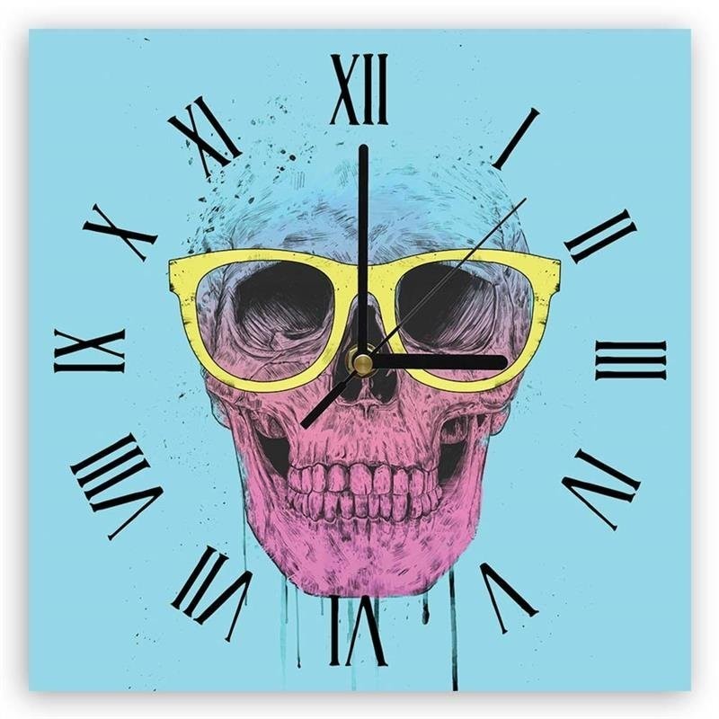 Wall clock - Skull in glasses - Balazs Solti | FEEBY