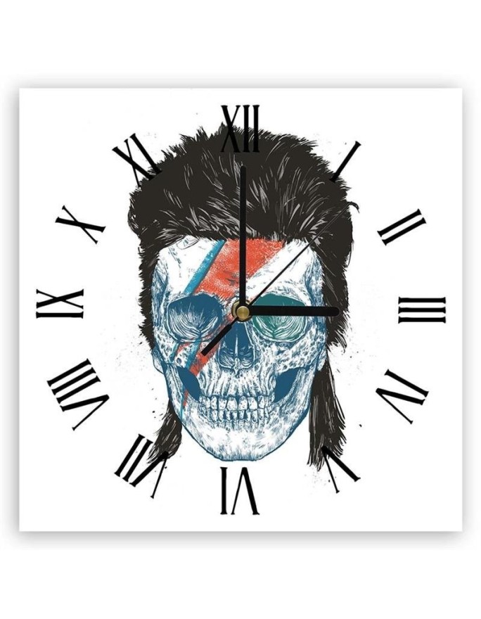 Wall clock - Skull with an Iroquois - Balazs Solti | FEEBY