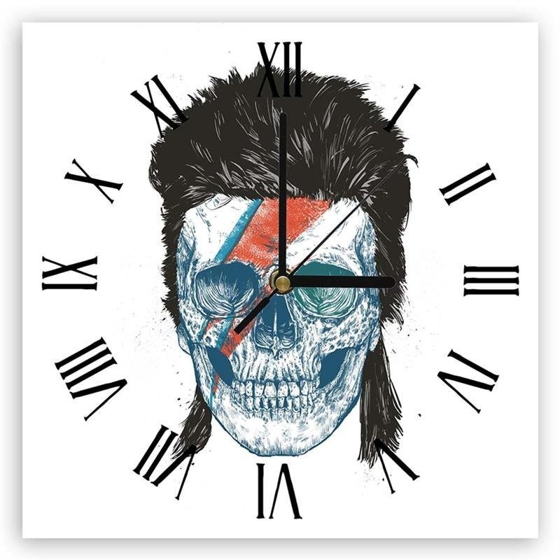 Wall clock - Skull with an Iroquois - Balazs Solti | FEEBY