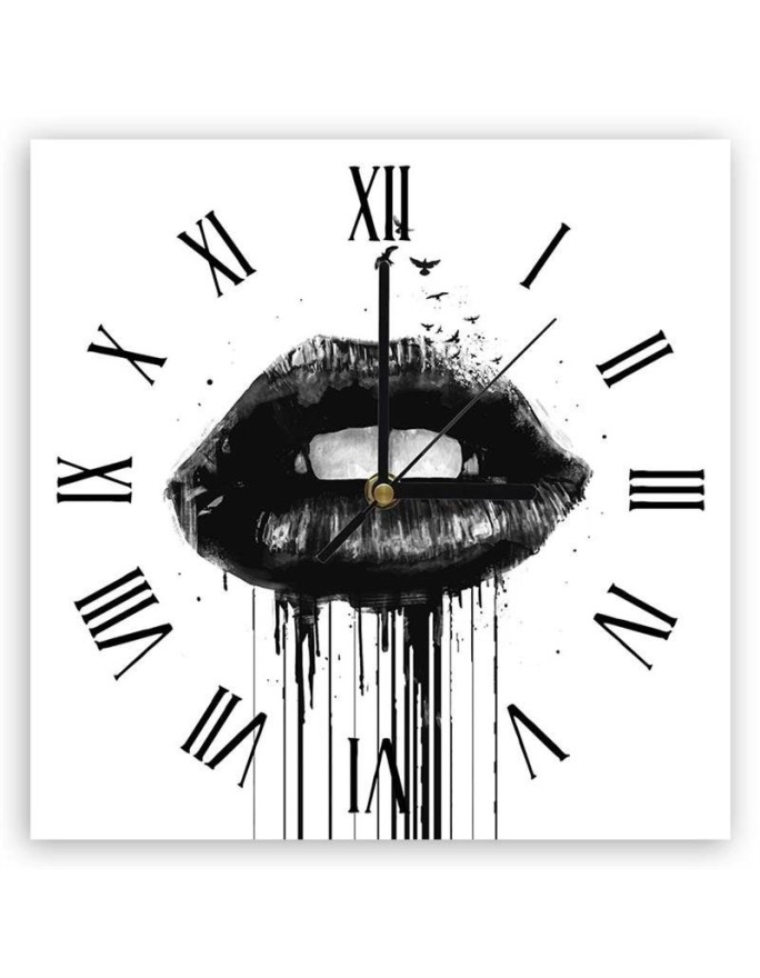 Wall clock Black lips -...