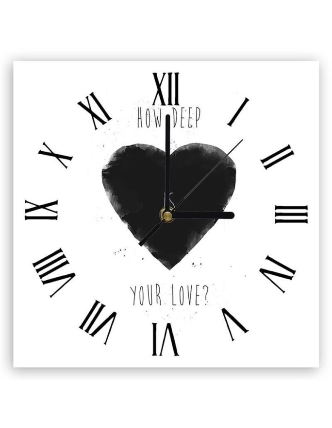 Wall clock - Black heart - Balazs Solti | FEEBY
