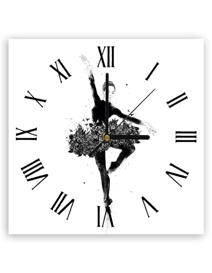 Wall clock - Ballerina and flower dress - Balazs Solti | FEEBY