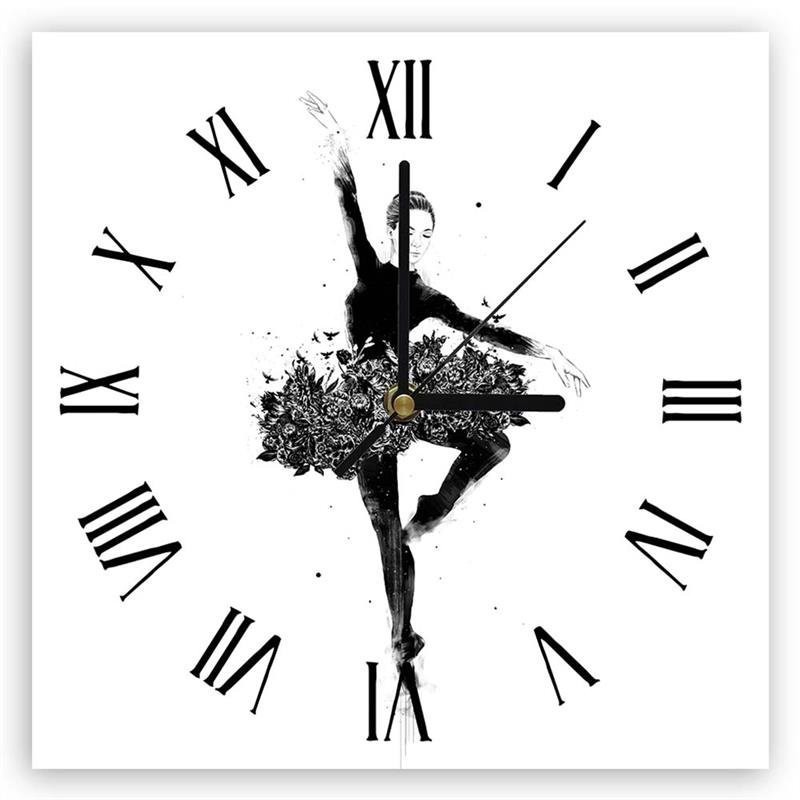 Wall clock - Ballerina and flower dress - Balazs Solti | FEEBY
