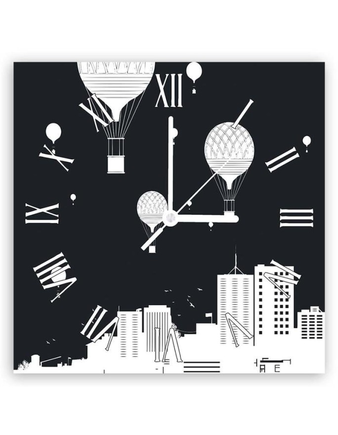 Wall clock - Balloons over the city - Balazs Solti | FEEBY