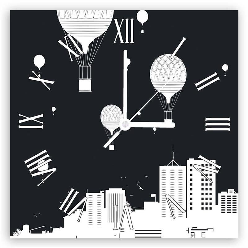 Wall clock - Balloons over the city - Balazs Solti | FEEBY