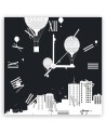 Wall clock - Balloons over the city - Balazs Solti | FEEBY