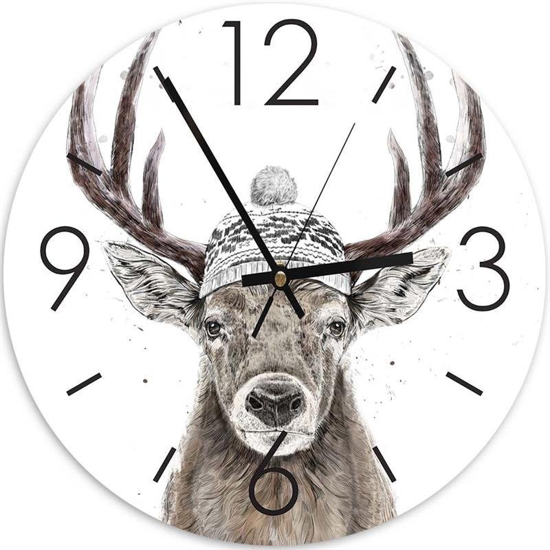 Wall clock - Deer in cap - Balazs Solti | FEEBY