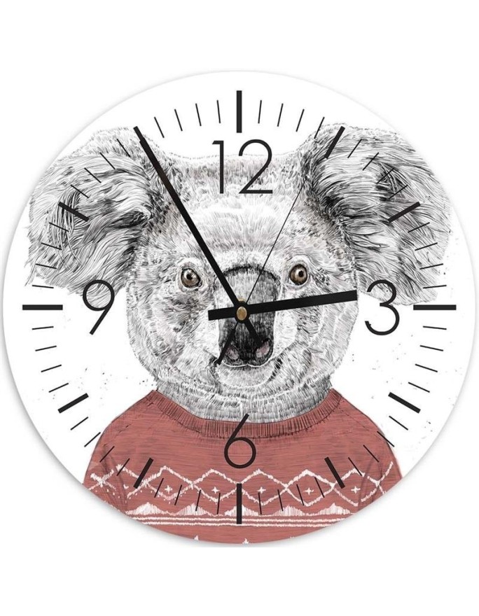 Wall clock - Koala in a Christmas jumper - Balazs Solti | FEEBY