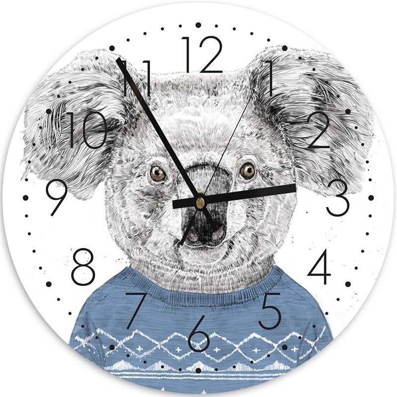 Wall clock - Koala in a blue jumper - Balazs Solti | FEEBY