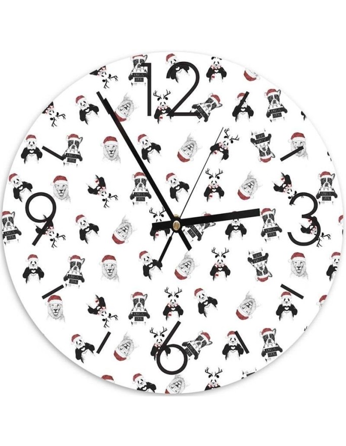 Wall clock - Christmas animals - Balazs Solti | FEEBY
